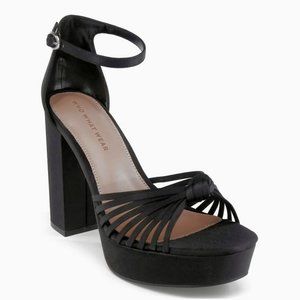 Who What Wear Ella Satin Knot Platform Heeled Pumps Sandal Black 7.5